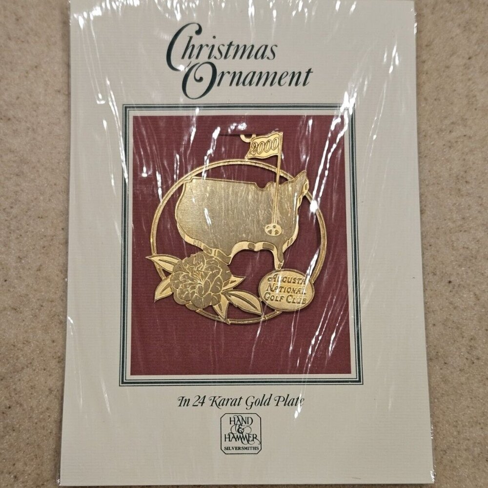 RARE 2000 MASTERS 24k TOURNAMENT AUGUSTA NATIONAL GOLF CLUB PGA HOLIDAY ORNAMENT